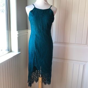 Windsor Hunter Green Spaghetti Straps Dress